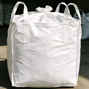 Recyclable PP White Durable Jumbo Bag Easy Storage Flat Bottom Breathable FIBC Big Ton Bag 5 1 Safety Factor