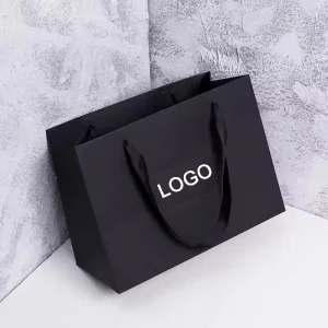 Recyclable Retail Die Cut Paper Cardboard Reusable Custom Shopping Bags for Boutique Logo Printed