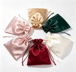 Recyclable Satin Drawstring Storage Bags Soft Silk Like Dust Proof for Jewelry Eye Masks Wedding & Gift