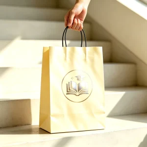 Recyclable Shopper Bag Kraft Paper Teal Kraft Paper Bag 10kg With Handles