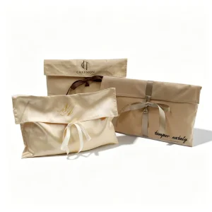Recyclable Soft Satin Envelope Hair Dust Bag for Luxury Cosmetic Brush Wig Bundle