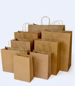 Recyclable Take Away Food Disposable Custom Eco-Friendly Large Size White Paper Shopping Bags with Logo Printing