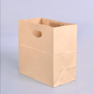 Recyclable Take Away Food Disposable Custom Eco-Friendly Large Size White Paper Shopping Bags with Logo Printing