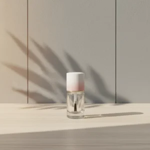Recyclable Transparent Mini 12 ml Empty Glass Nail Polish Oil Bottles Roll On Sealing Type Flat Shape