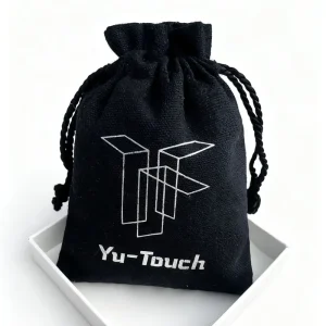 Recycle Custom Logo Organic Cotton Bag Black Canvas Fabric Gift Drawstring Dust Bag Jewelry Packaging Pouch Cotton Bags