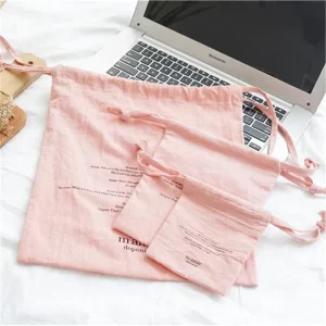 Recycle Drawstring Dust Bag Cotton Drawstring Bag With Logo Printed