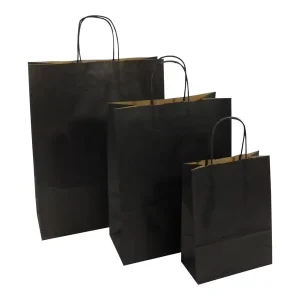 Recycled Custom Logo Printed Grocery Shopping Packaging Brown Kraft Paper Bag With Handles