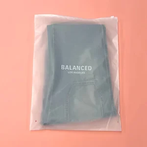 Recycled Frosted CPE Plastic Zipper Bag with Hot Stamping Biodegradable Half Transparent for Apparel Packaging