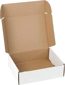 Recycled Materials 10″x8″x3″ Shipping Boxes White Kraft Corrugated Cardboard Mailing Boxes for Literature Mailer Large