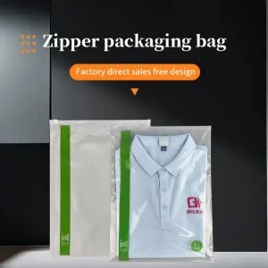 Recycled PE Transparent Plastic Ziplock Bag for Clothing Moisture Proof and Air Tight Resealable Waterproof Zipper Bag