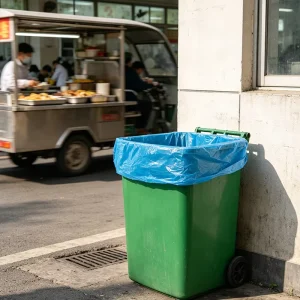 Recycled Plastic Refuse Sacks on Roll PCR Garbage Bags for Municipal Waste Collection