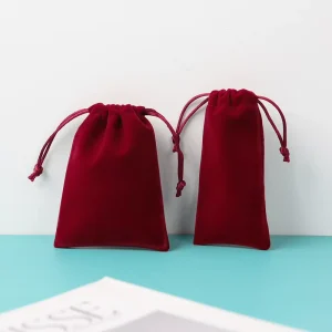 Recycled Suede Velvet Fabric Drawstring Bag Custom Dust Bags for Handbags Large Custom logo for Brand Bag Packing BAG
