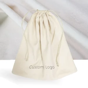 Recycled Suede Velvet Fabric Personalized Drawstring Bag Handbag Dust Bag Large Custom Logo for Brand Bag Packing BG01