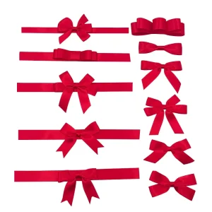 Red Satin Bow Ribbon with Elastic Band for Box Gift Wrapping