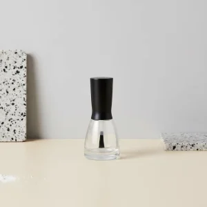 Refillable Glass Cylinder Nail Polish Oil Bottles Special Flat Shape Roll on 12ml Customized Size Custom Color Plastic Cap OEM