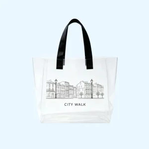 Reinforced Plastic Handle Plastic Shopping Tote Bag Waterproof High Bearing Carry Bag