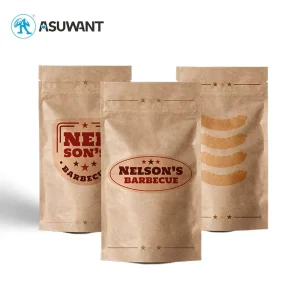Resealable Eco Friendly Pla Biodegradable Heat Seal Empty Zip Lock Tea Packaging Kraft Paper Stand up Zipper Bag