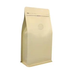 Resealable Flat Bottom Pouch Laminated Plastic/Kraft Paper 5lb 5kg Coffee Pouch Empty Tea Bag with Logo