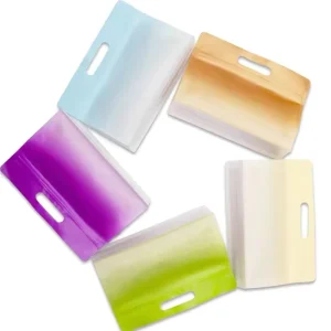 Resealable Plastic Transparent Flat Bottom Bags Snack Food Candy Carry Handle Packaging Pouch for Snack Storage