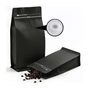 Resealable UV Protection Kraft Paper Stand up Pouch Moisture Proof PE Food Packaging Bag Valve for Coffee Bean Tea