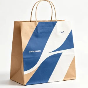 Retro Urban Street Kraft Shopping Bag Die Cut Handle Spot UV Print Sneaker Accessory Boutique Carry Bag