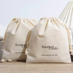 Reusable 100% Cotton Canvas Drawstring Bag With Custom Logo Drawstring Gift Bag Dust Bag