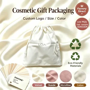 Reusable 100% Cotton Canvas Drawstring Bag with Custom Logo Silk Screen Printed OEM Gift Bag Linen Dust Bag