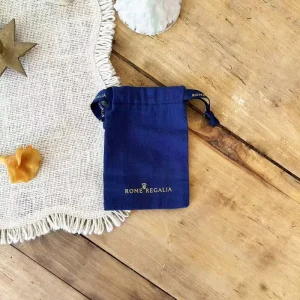 Reusable Blue Cotton Pouch Bag Recyclable Dust Drawstring Bag Shopping Bag