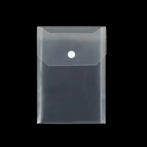 Reusable Clear Film PP Snap Button Document Bags Plastic Packaging for Receipts & Invoices