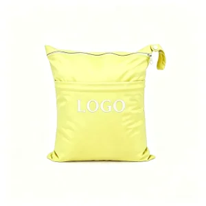 Reusable Coated Polyester Storage Bag with Embroidery logo Space Custom Dust Bag for Baby Diaper Dry Wet Separation Storage