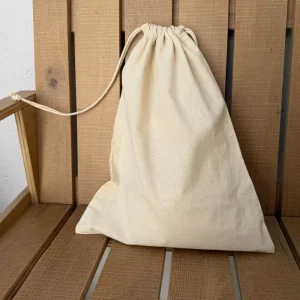 Reusable Custom Logo Printing Natural Organic Cotton Muslin Jewelry Pouch Dust Bags Canvas Drawstring Bags