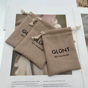 Reusable Custom Logo Small Size Cotton Linen Jewelry Gift Dust Bags