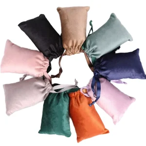 Reusable Custom Personalized Velvet Dust Packaging Pouch Small Drawstring Jewelry Bag with Logo