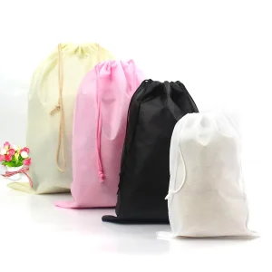 Reusable Eco Friendly Custom Logo Printed Non Woven Drawstring Shoes Dust Bag