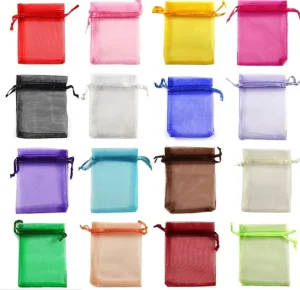 Reusable Gift Multi color Candy Storage Packaging Bag Organza Bag for Banquet Party Hand Salute
