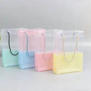 Reusable Non Toxic Odorless Clear Transparent PVC Zipper Shipping Packaging Bag with Handle