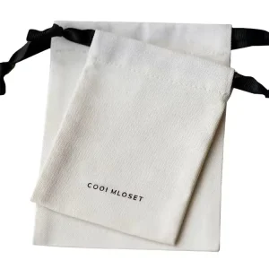 Reusable Organic Recycled Cotton Fabric Canvas Bag Eco Friendly Custom Logo Small Drawstring Gift Jewelry Dust Pouch