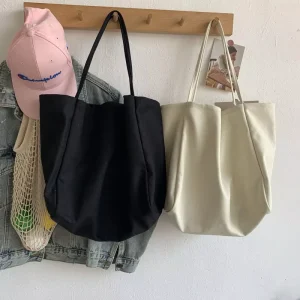 Reusable Shopping Bag Larger Capacity Canvas Shopping Bag Foldable Shopping Cart Bags for Women Handbag