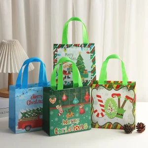 Reusable Shopping Bag Non Woven Material Christmas Bags Tote Bag Waterproof Gift Bag in Stock