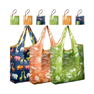 Reusable Shopping Bags Foldable Grocery Pouch Foldable Heavy Duty Shopping Tote Bag Washable Large Eco Friendly Bag