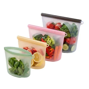 Reusable Silicone Food Storage Bags BPA Free Leakproof Airtight Silicone Food Bags Freezer Microwave Kitchen Storage Containers