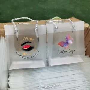 Reusable Waterproof Frosted PVC Shopping Bag Print Personal Logo Shopping Handle PVC Plastic Shopping Gift Bag