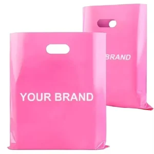 Reusable White PE Plastic Carry Bags with Handles Disposable Type for Supermarket Grocery Store Daily Shopping