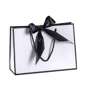 Ribbon Paper Gift Bags Packaging Colorful Reusable Shopping Bag Paper Bags for Small Business