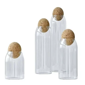 Round Glass Storage Jars Bottles Cans Dried Fruit Cork Sealed Drift Bottles