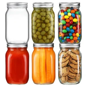 Round Glass Storage Jars with Lids Food Storage Jar Bottles for Party Cover Styles