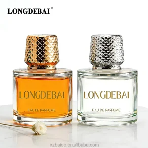 Round Perfume Bottle 50ml 100ml Clear Perfume Bottle Empty Glass Crimp Perfume Bottle with Box and Special Cap