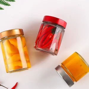 Round Wide Mouth Empty Clear Canning Jar Storage Glass Jars With Metal Lid