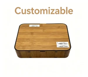 Rounded Rectangle Imitation Bamboo Grain Lid and Base Gift Box Blank Universal Rigid Packaging Box for Tea and Souvenir