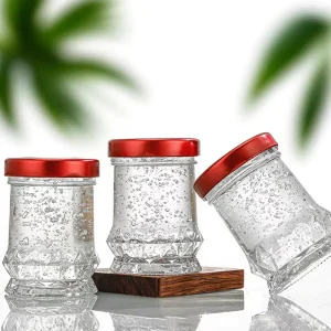 Ru Star Unique Design Clear 50ml 75ml 100ml Glass Storage Jar for Honey Bird Nest Jam Pickles Milk & Jelly Other Cap